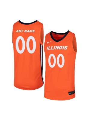 Men's Nike Navy Illinois Fighting Illini Custom Football Game Jersey Size: Large